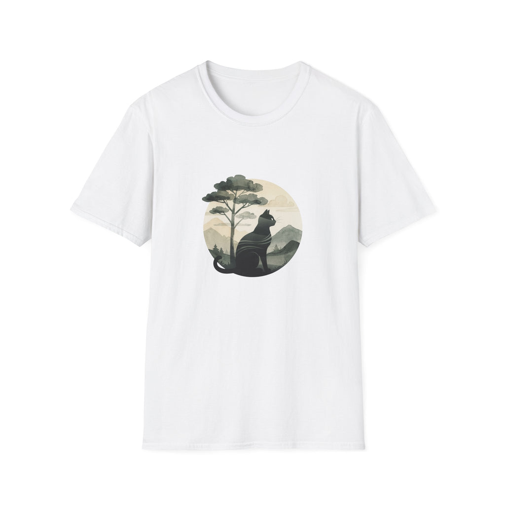 Cat Under Tree Inkwash T-shirt