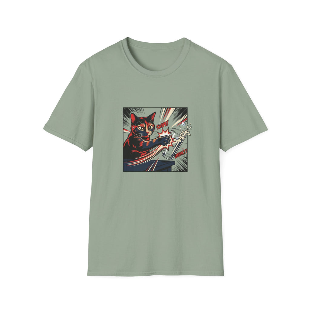 Graffiti Cat Knocking Over Glass T-shirt