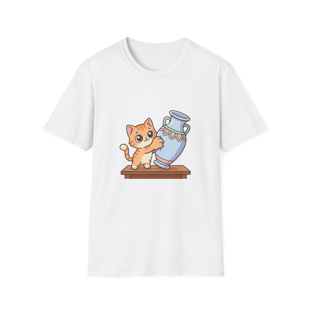 Kawaii Cat With Vase T-shirt