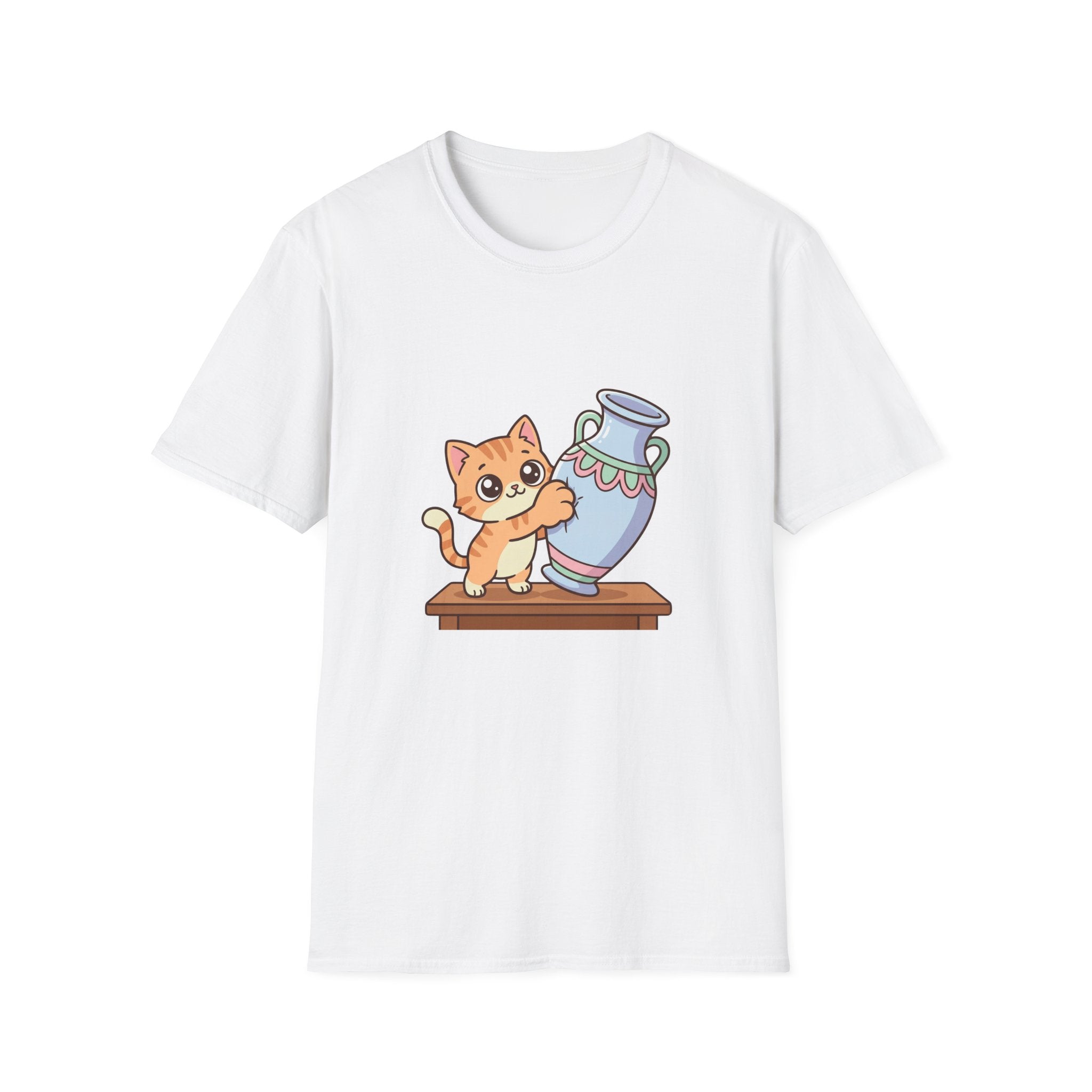 Kawaii Cat With Vase T-shirt