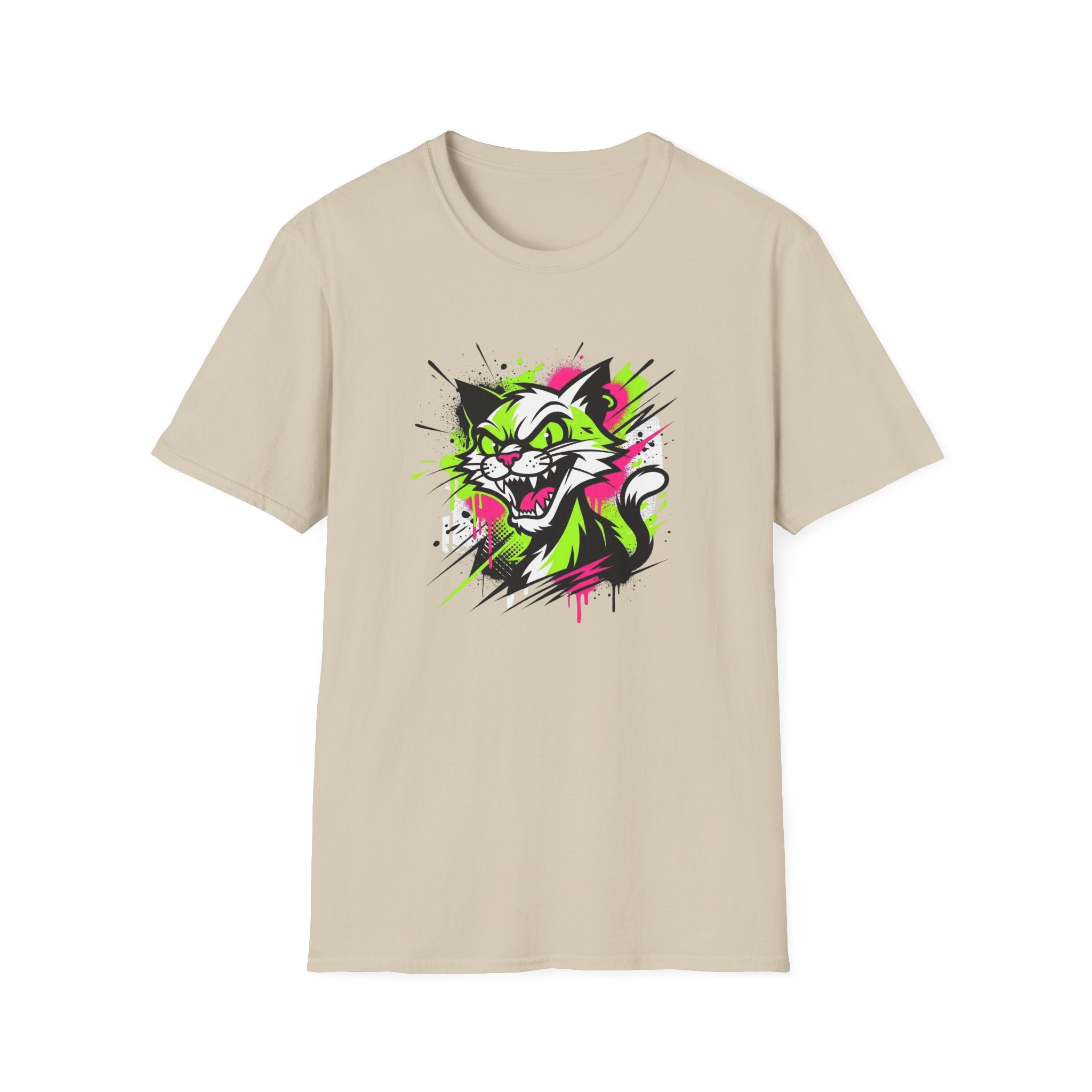 Neon Graffiti Cat T-shirt