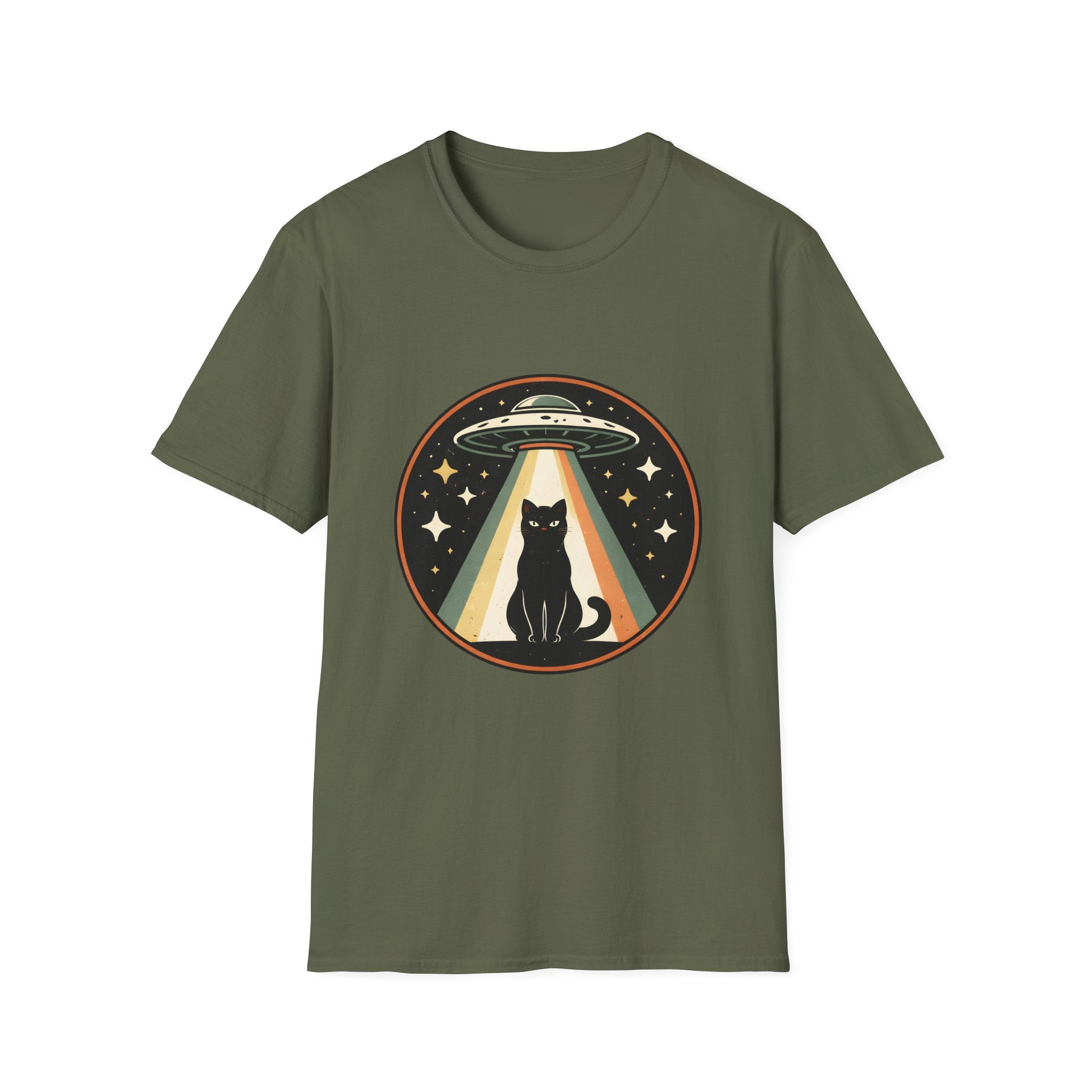 Cat In UFO Beam T-Shirt