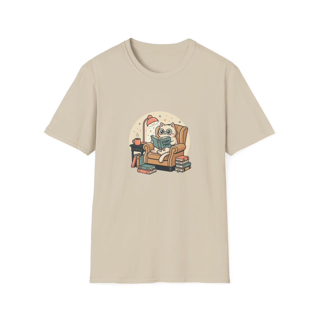 Cute Reading Cat T-shirt