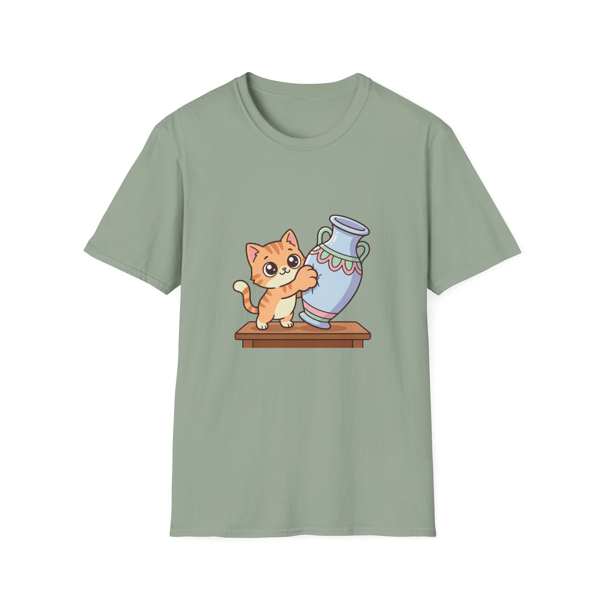 Kawaii Cat With Vase T-shirt