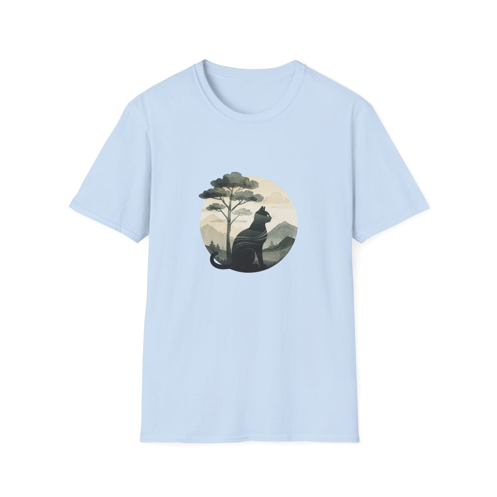 Cat Under Tree Inkwash T-shirt
