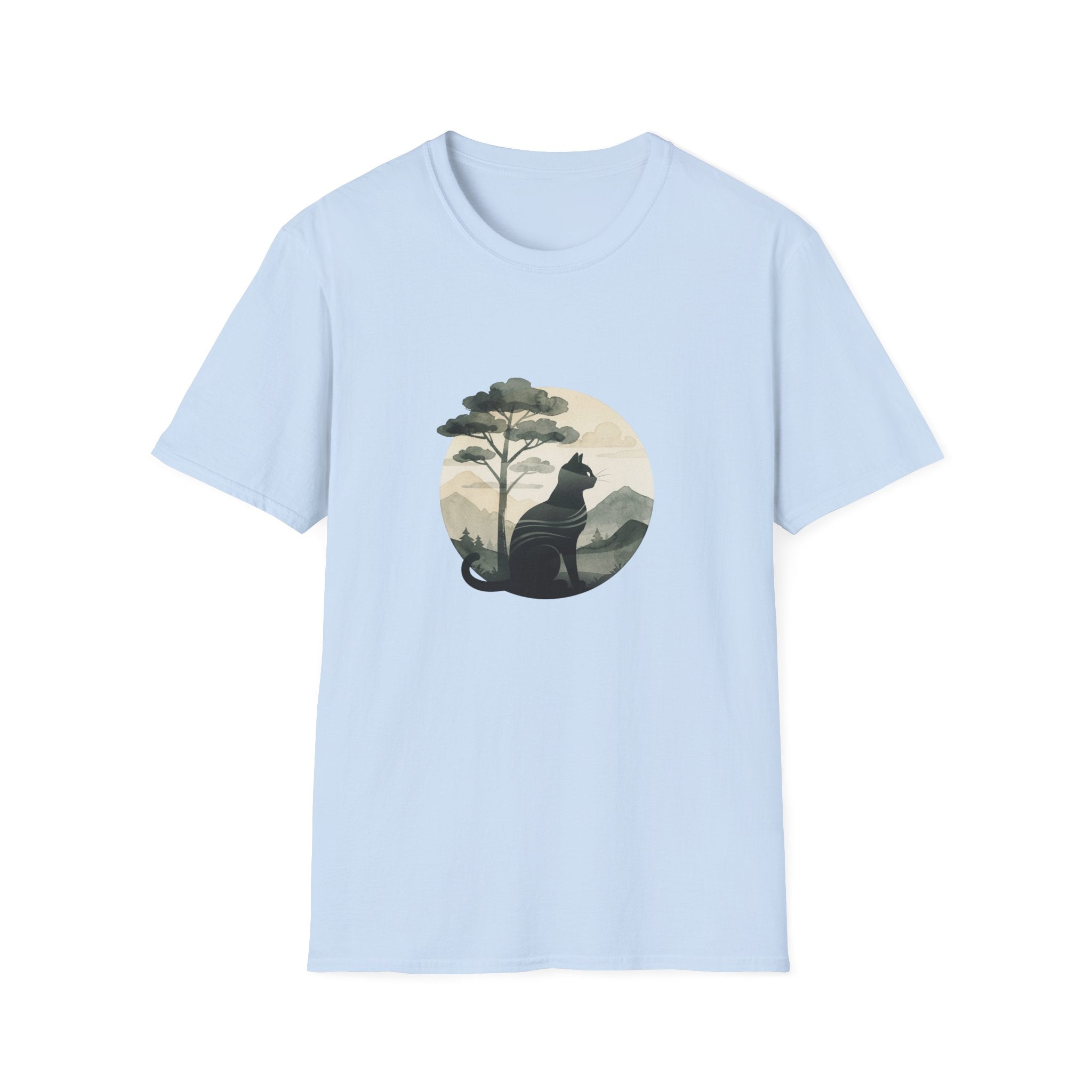 Cat Under Tree Inkwash T-shirt