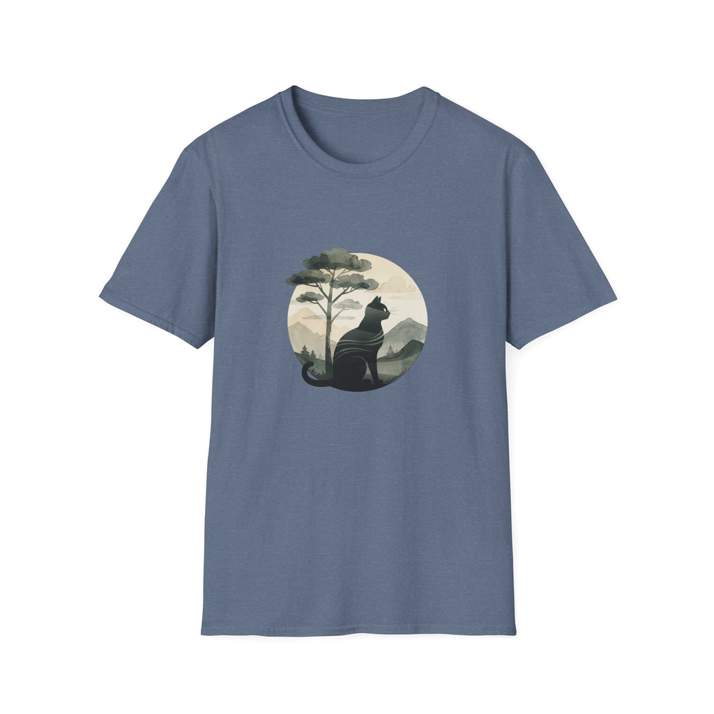 Cat Under Tree Inkwash T-shirt