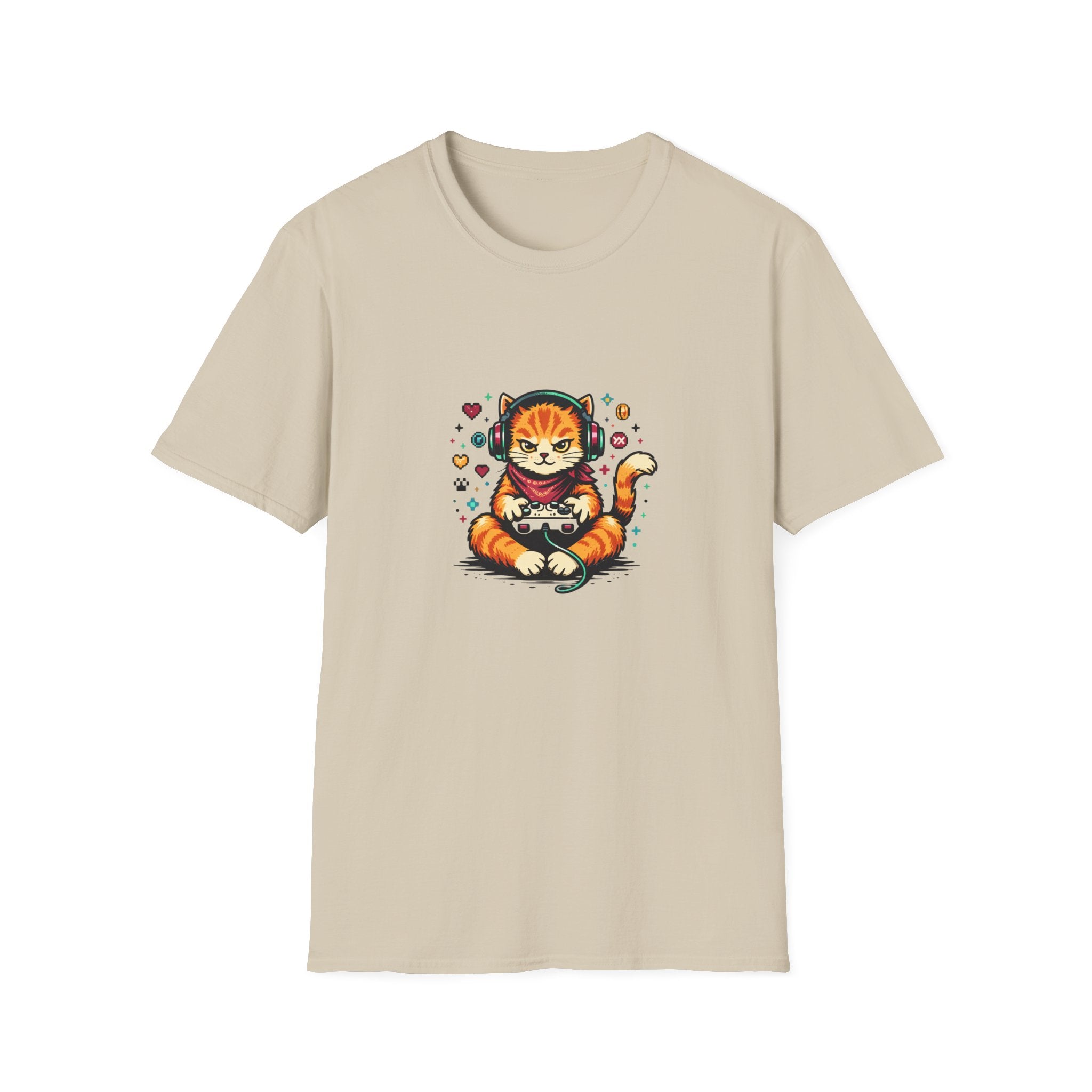 Retro Arcade Gamer Cat T-shirt