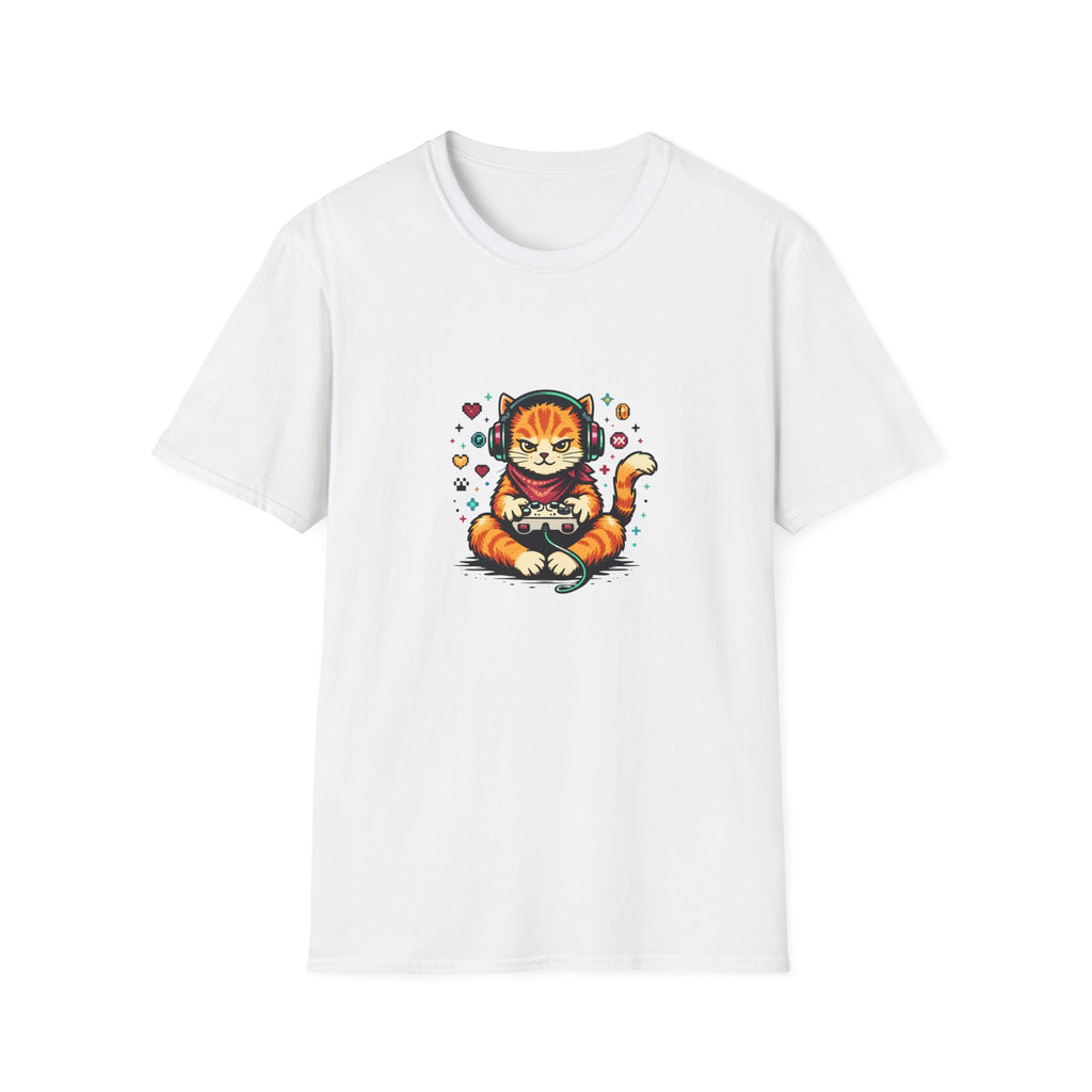 Retro Arcade Gamer Cat T-shirt