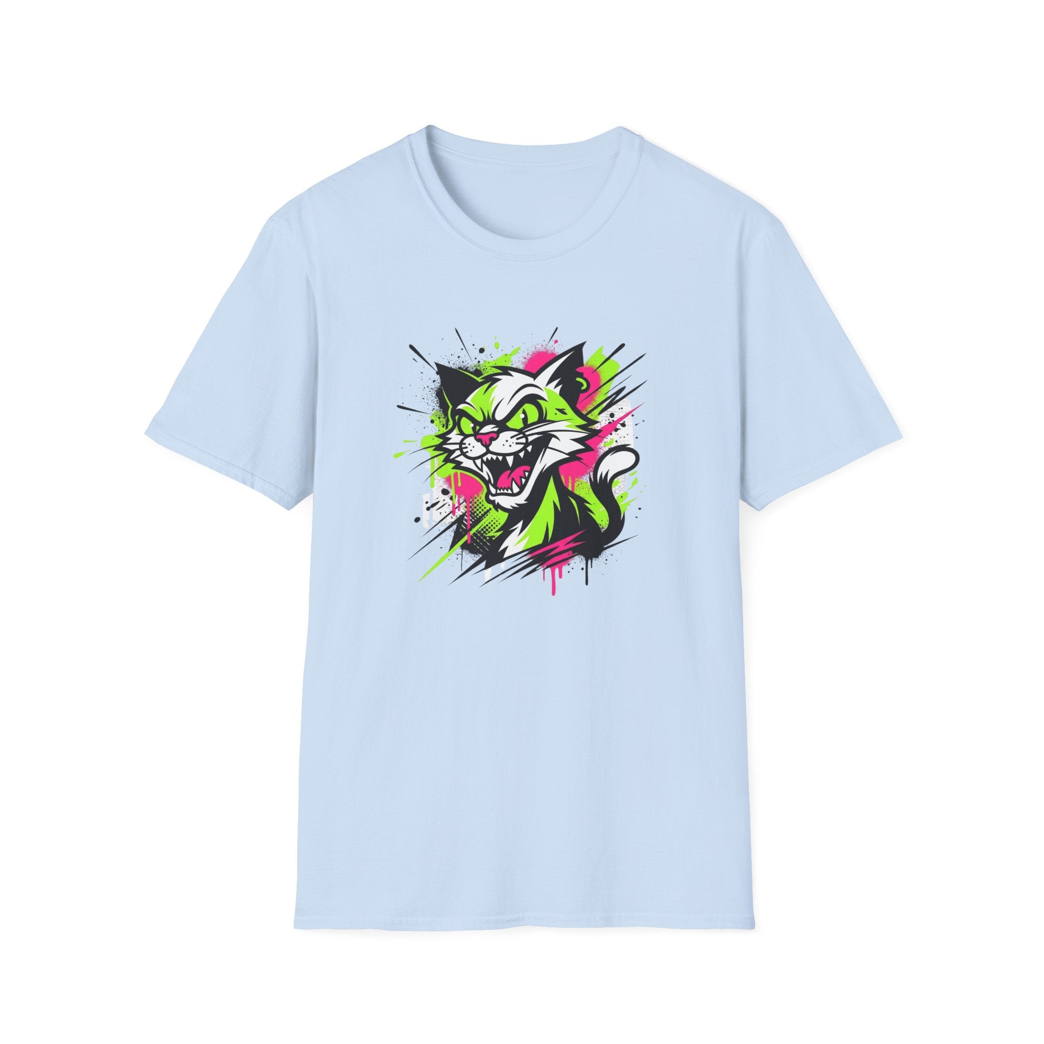 Neon Graffiti Cat T-shirt