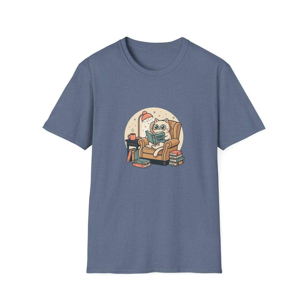 Cute Reading Cat T-shirt