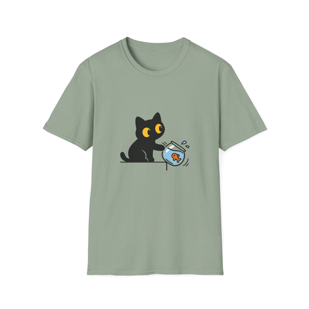 Cat Pushing Fishbowl T-shirt