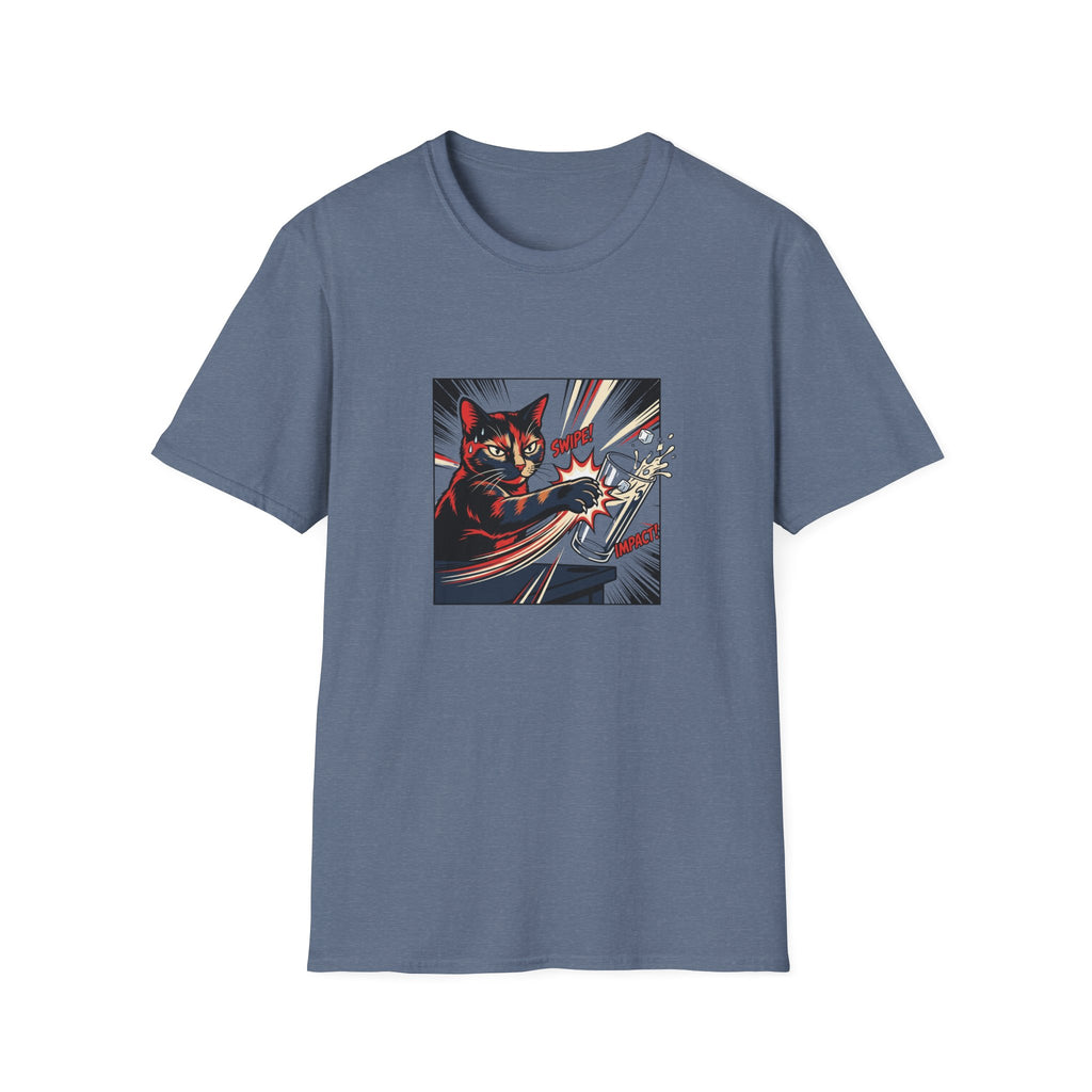Graffiti Cat Knocking Over Glass T-shirt