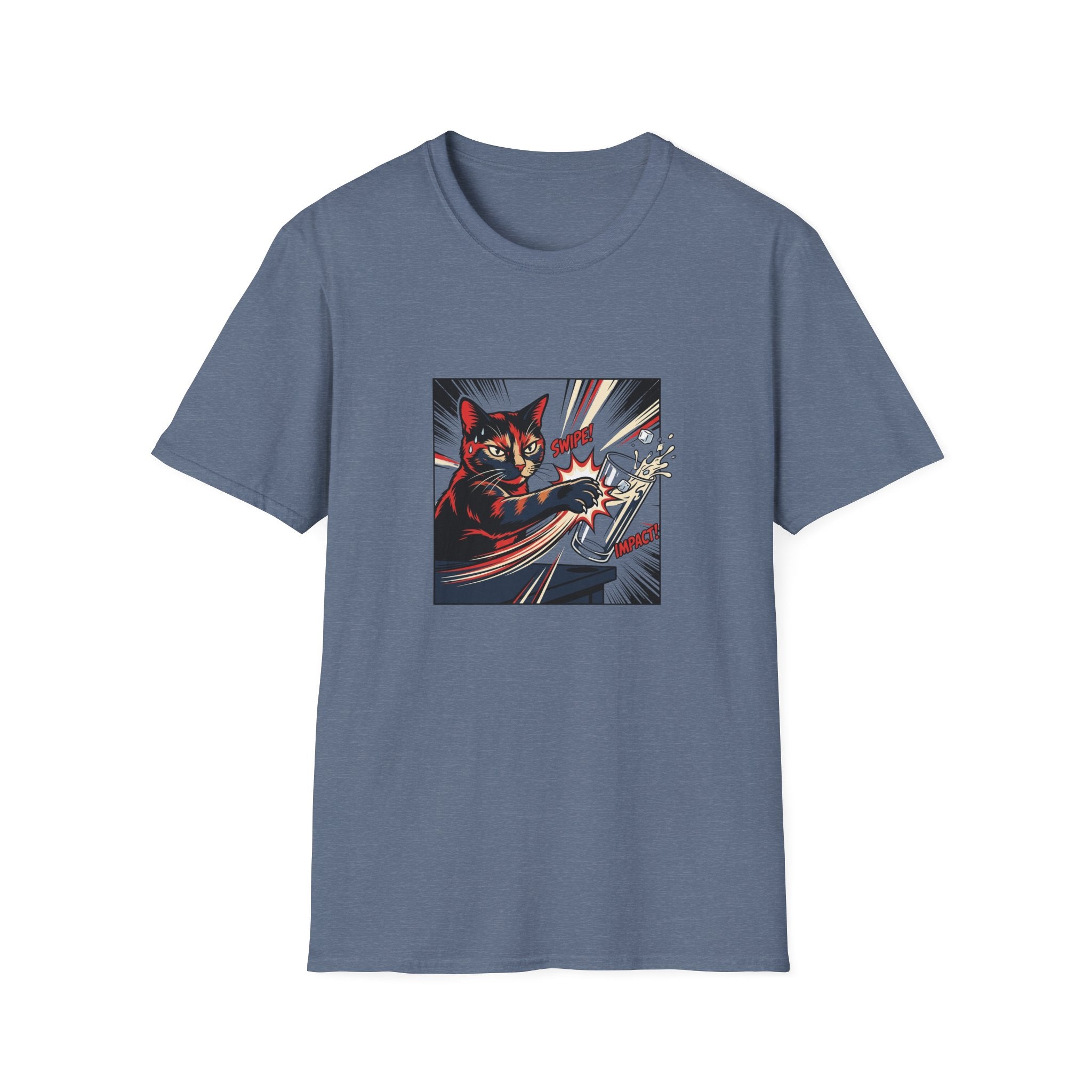 Graffiti Cat Knocking Over Glass T-shirt