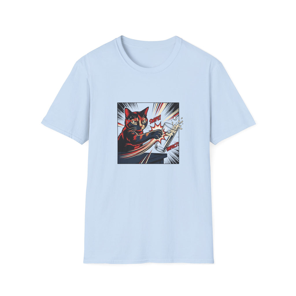 Graffiti Cat Knocking Over Glass T-shirt