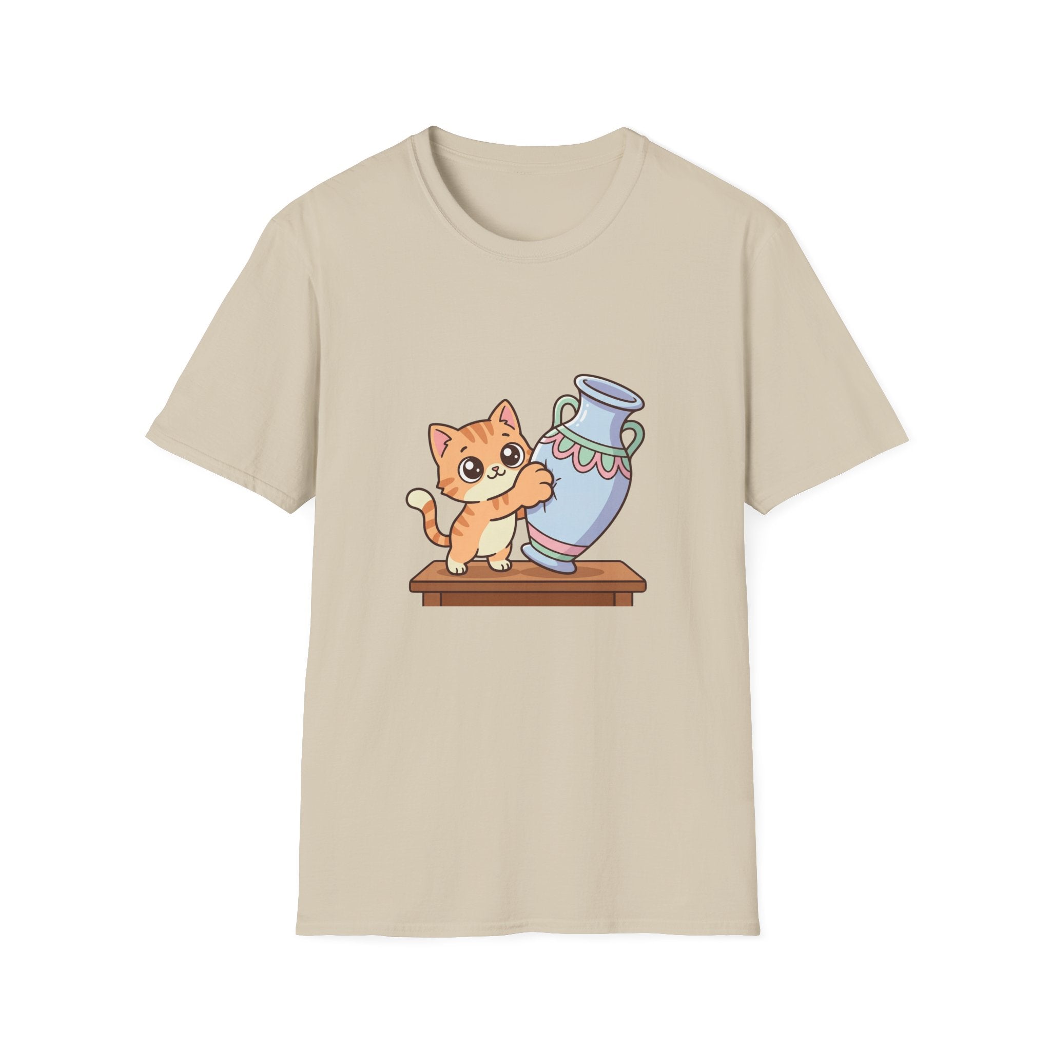 Kawaii Cat With Vase T-shirt