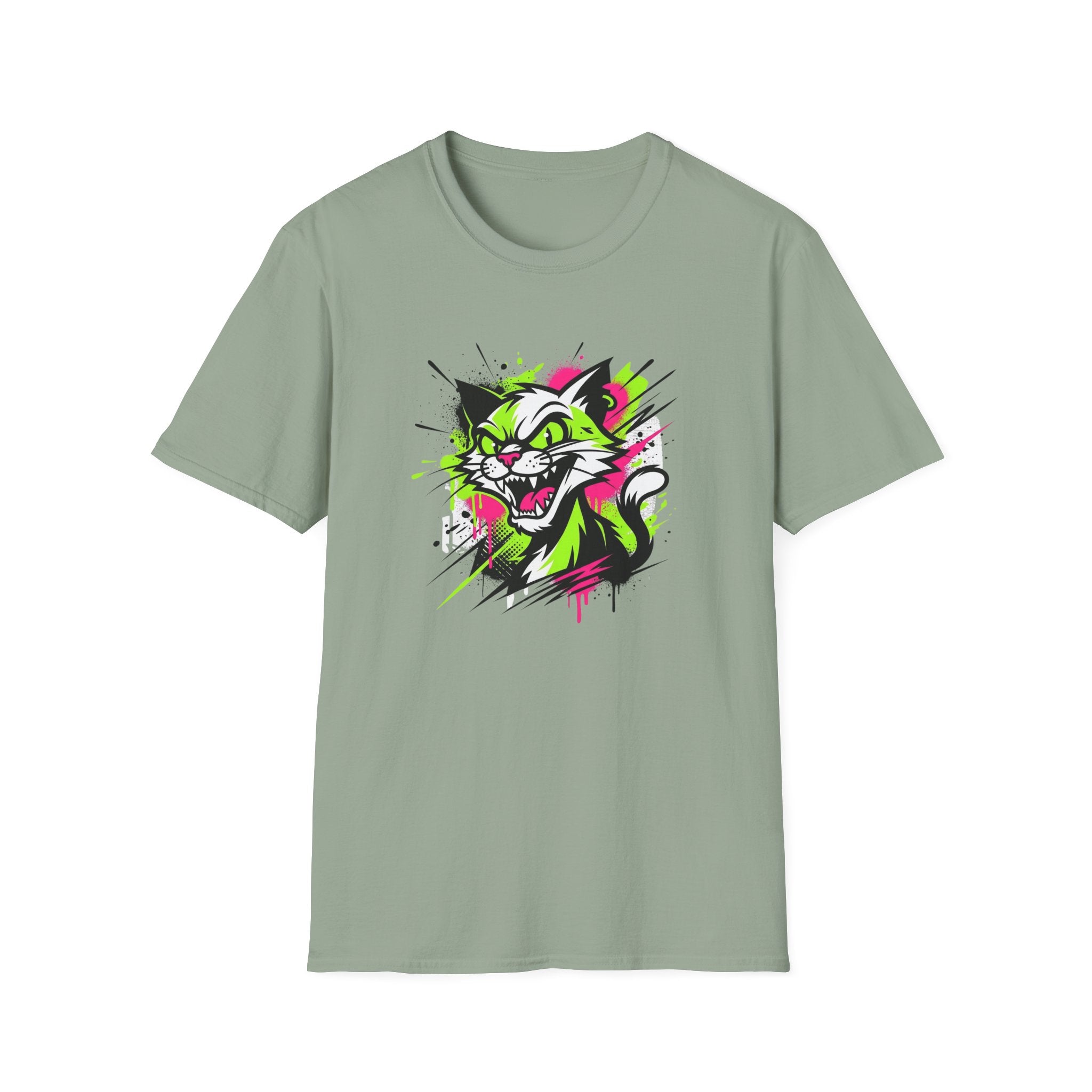 Neon Graffiti Cat T-shirt