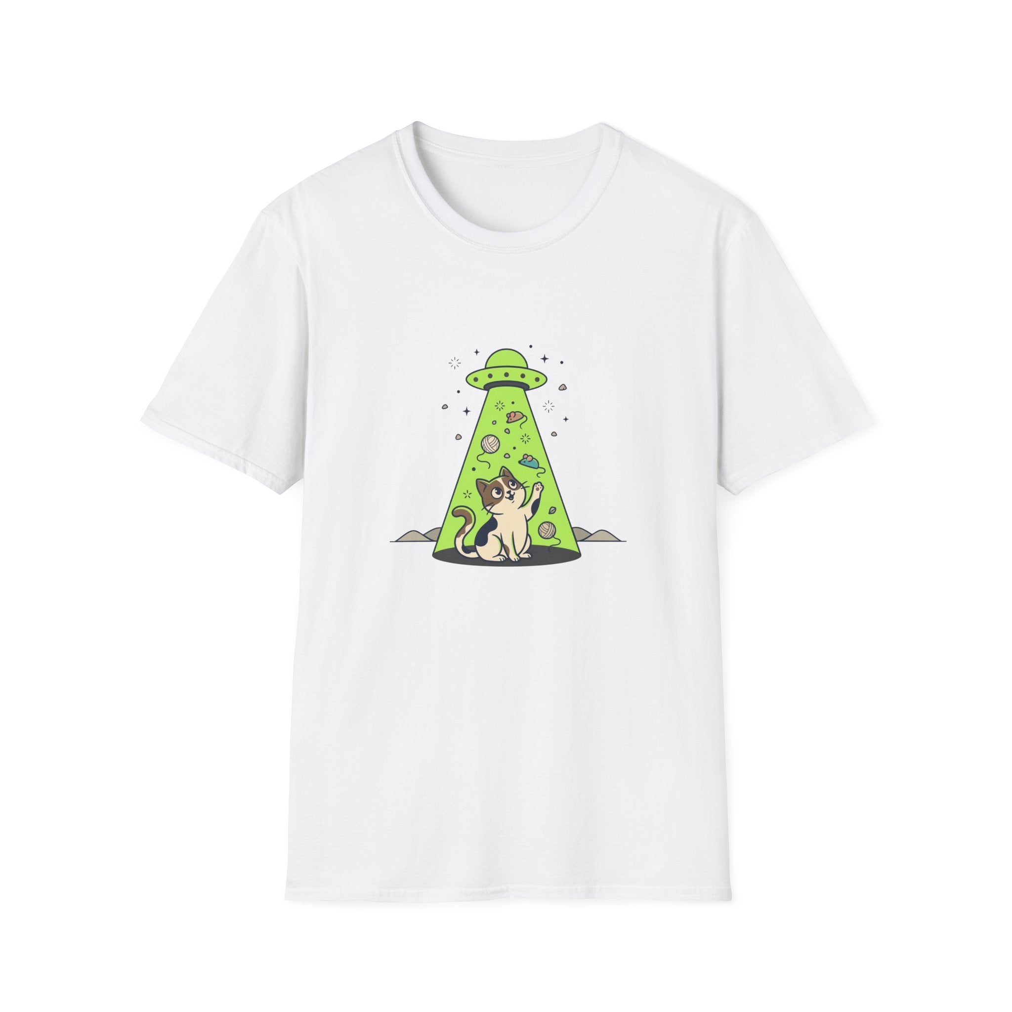 Cat in UFO Beam With Toys T-shirt