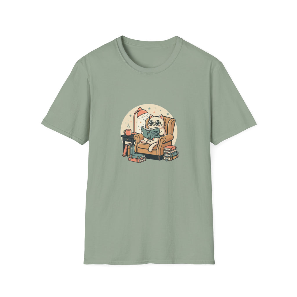 Cute Reading Cat T-shirt