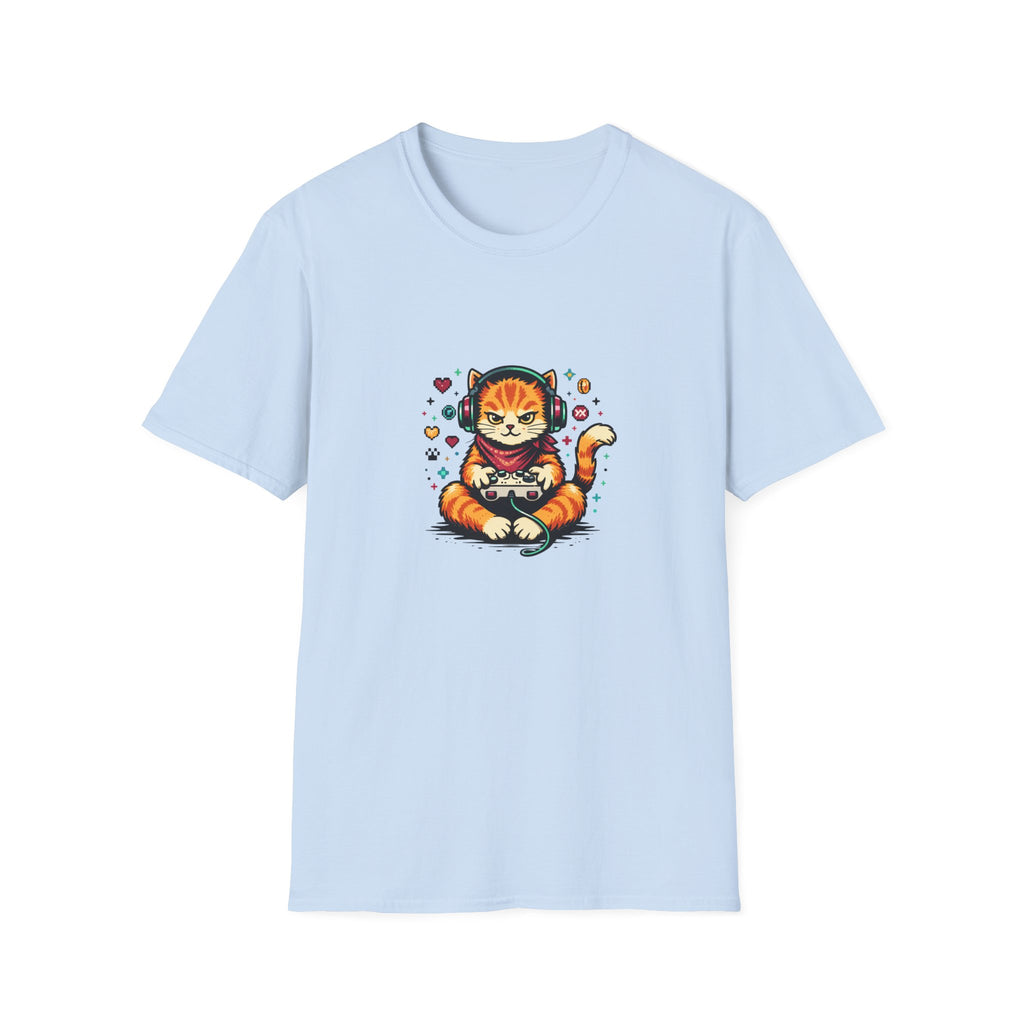 Retro Arcade Gamer Cat T-shirt