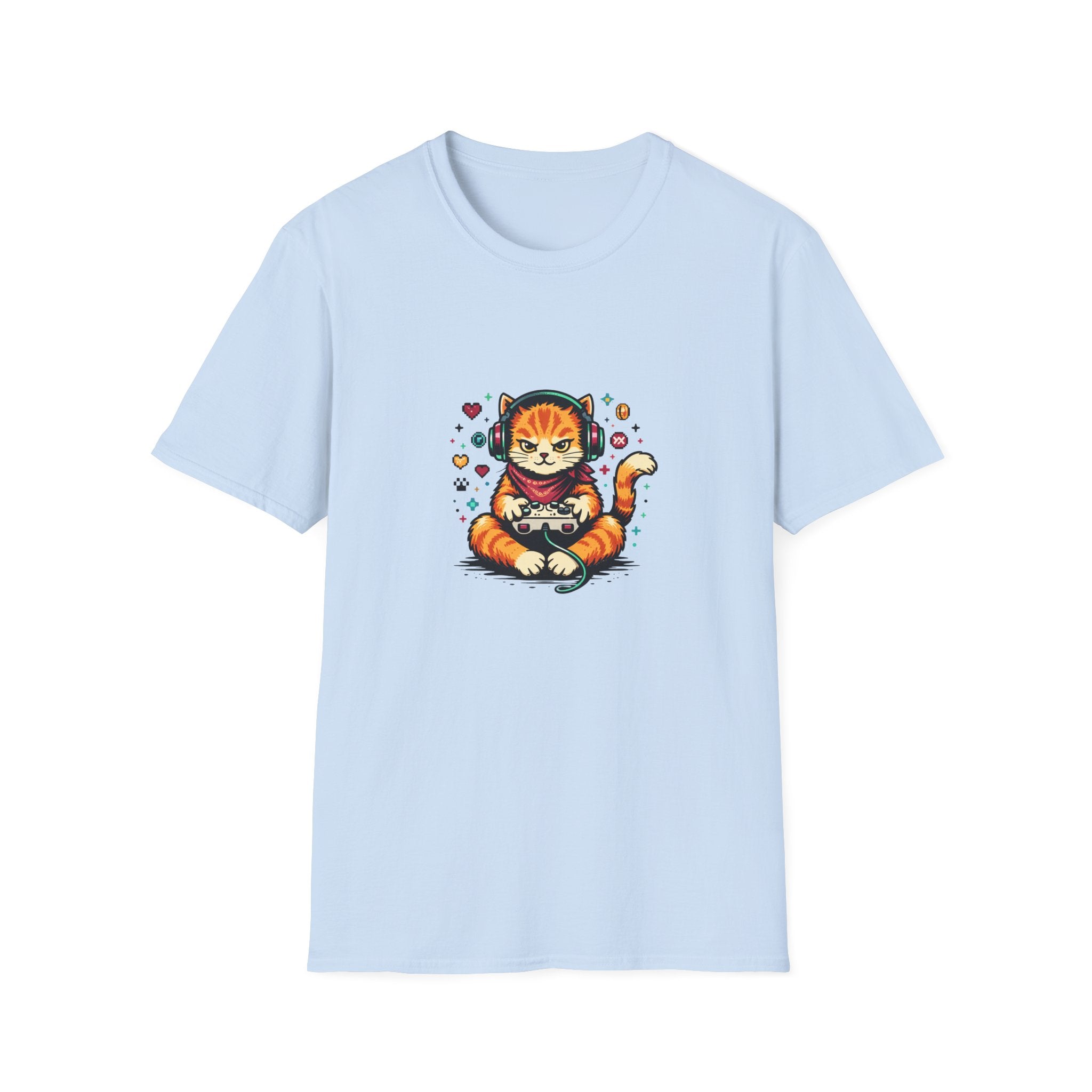 Retro Arcade Gamer Cat T-shirt