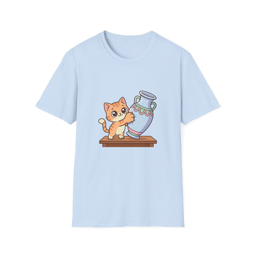 Kawaii Cat With Vase T-shirt