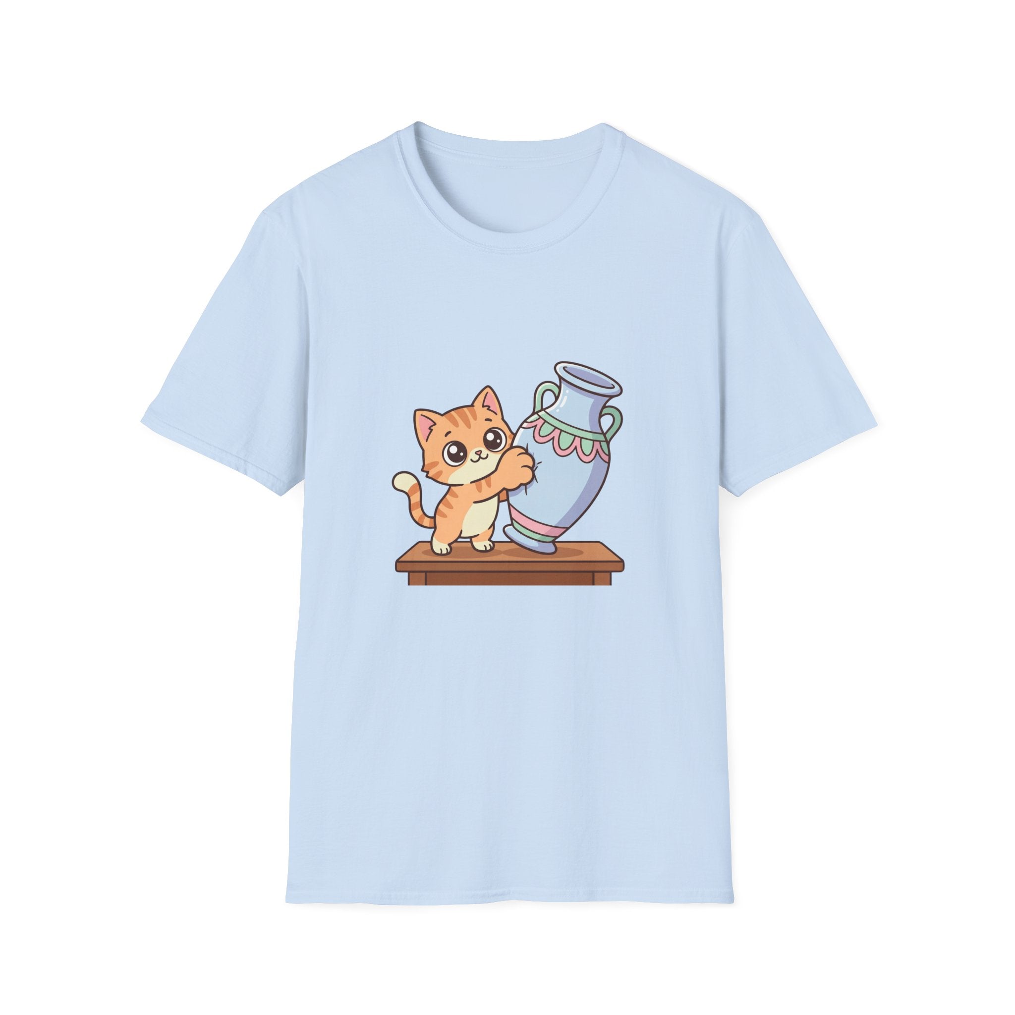 Kawaii Cat With Vase T-shirt