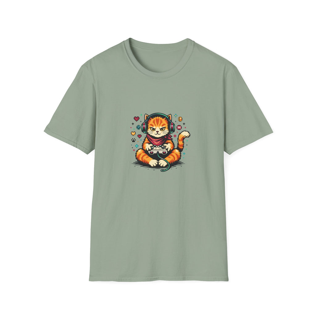 Retro Arcade Gamer Cat T-shirt