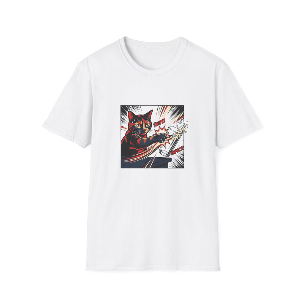 Graffiti Cat Knocking Over Glass T-shirt
