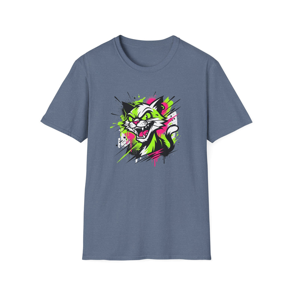 Neon Graffiti Cat T-shirt